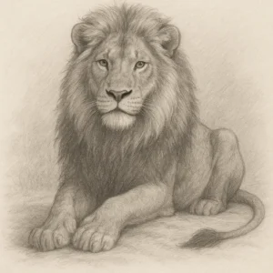 how to draw a lion