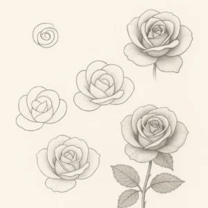 How to draw a rose